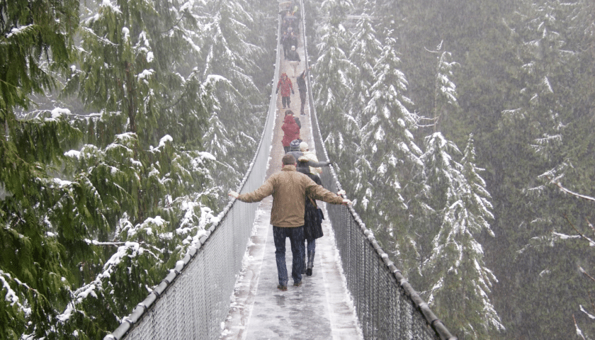 Capilano Bridge in Snow